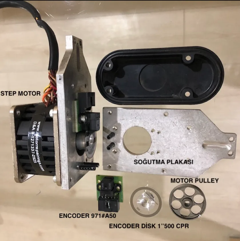 Parçalarına ayrılmış step motor